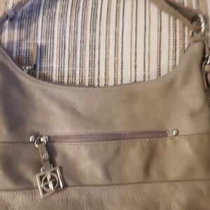 Vintage Giani Bernini Taupe Leather Shoulder Bag